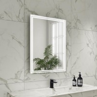 Rectangular Heated Bathroom Mirror with Lights & Wireless Speaker 600x800mm -Antila Rectangular Heated Bathroom Mirror with Lights & Wireless Speaker 600x800mm -Antila