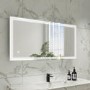 GRADE A1 - Rectangular Double Border LED Bathroom Mirror with Bluetooth & Demister 1200x600mm -Antila 