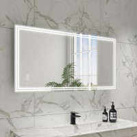 Rectangular Heated Bathroom Mirror with Lights & Wireless Speaker 1200x600mm -Antila Rectangular Heated Bathroom Mirror with Lights & Wireless Speaker 1200x600mm -Antila