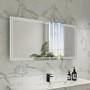 GRADE A1 - Rectangular Double Border LED Bathroom Mirror with Bluetooth & Demister 1200x600mm -Antila 