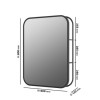Rectangular Black Industrial Bathroom Mirror with Shelf 600x800mm -Lyra 