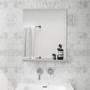 Rectangular Bathroom Mirror with Glass Shelf 500 x 600mm - Meissa 