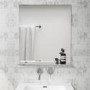 GRADE A1 - Rectangular Bathroom Mirror with Glass Shelf 600 x 700mm - Meissa 