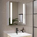 BeBa_27589 Double Door Chrome Mirrored Bathroom Cabinet with Lights 600 x 700mm - Capricorn