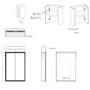 ONLY OPENED - Rectangular Mirrored Wall Cabinet with Double Doors LED Bluetooth & Demister 600x700mm -Ursa 