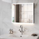 BeBa_27591 Double Door Chrome Mirrored Bathroom Cabinet with Lights, Bluetooth Speaker & Demister 800 x 700mm - Ursa