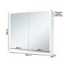 GRADE A2 - Double Door Chrome Mirrored Bathroom Cabinet with Lights Bluetooth & Demister 800 x 700mm - Ursa