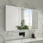 GRADE A1 - Rectangular Mirrored Wall Cabinet with Double Doors LED Bluetooth & Demister 1200x700mm -Ursa  