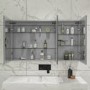 GRADE A1 - Rectangular Mirrored Wall Cabinet with Double Doors LED Bluetooth & Demister 1200x700mm -Ursa  