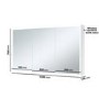 GRADE A1 - Rectangular Mirrored Wall Cabinet with Double Doors LED Bluetooth & Demister 1200x700mm -Ursa  