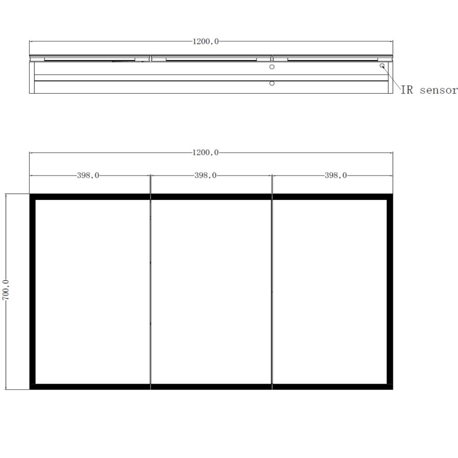GRADE A1 - Rectangular Mirrored Wall Cabinet with Double Doors LED Bluetooth & Demister 1200x700mm -Ursa  