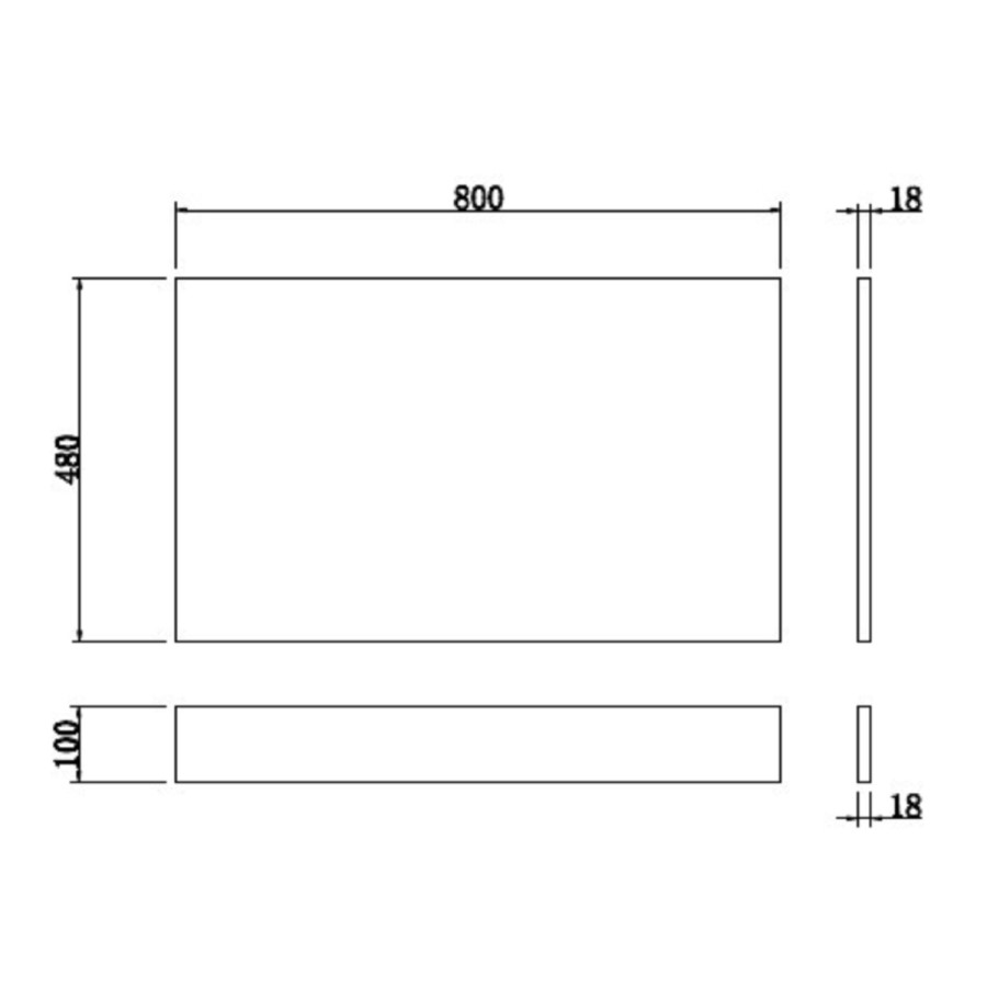 800mm Light Grey Wooden End Bath Panel - Pendle