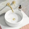 Round Small Countertop Basin Fluted 360mm - Oregon