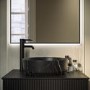 ONLY OPENED - Marble Effect Black Round Countertop Basin 390mm - Lorano