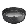 Marble Effect Black Round Countertop Basin 390mm - Lorano