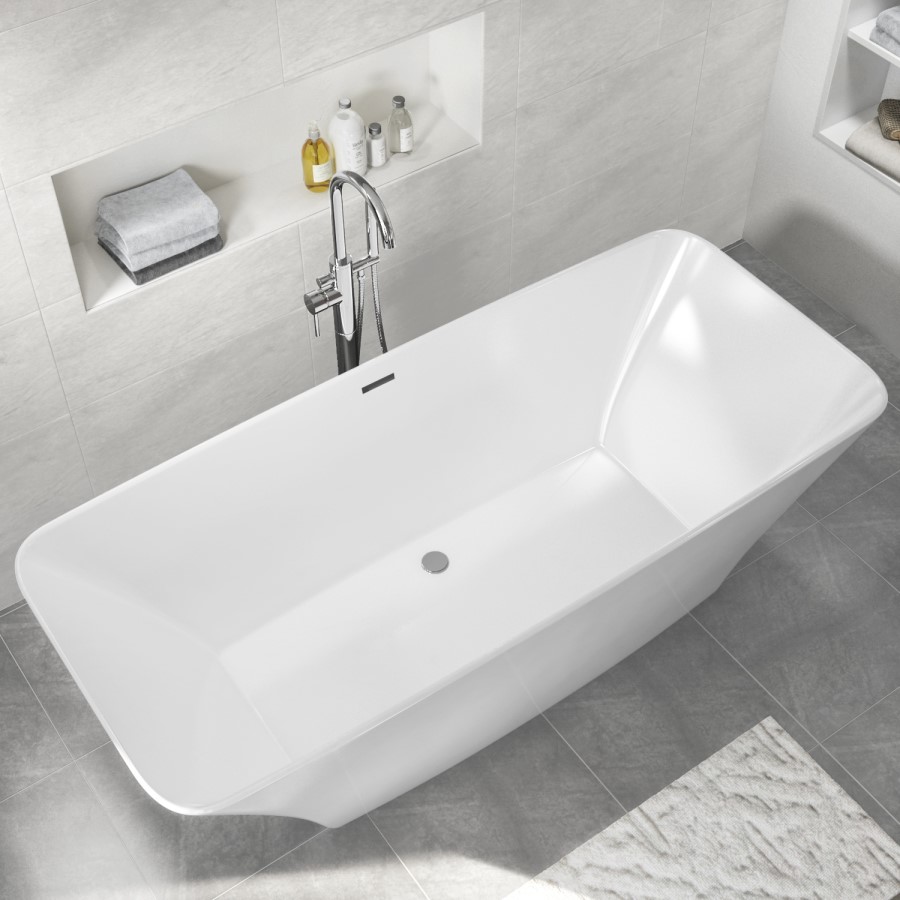 Freestanding Double Ended Solid Surface Bath 1800 x 800mm - Marino