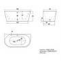 Grey Freestanding Double Ended Back to Wall Bath 1500 x 750mm - Gable