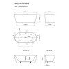 Grey Freestanding Double Ended Back to Wall Bath 1700 x 800mm - Gable