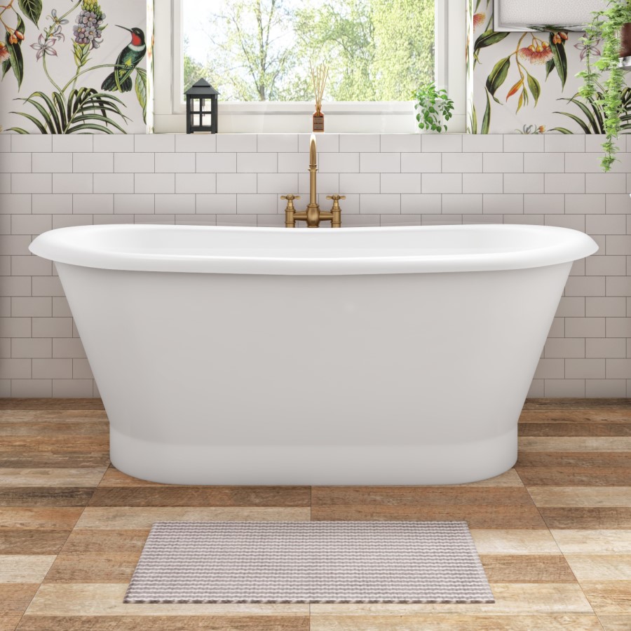 GRADE A1 - Freestanding Double Ended Roll Top Bath 1690 x 800mm - Helmsley