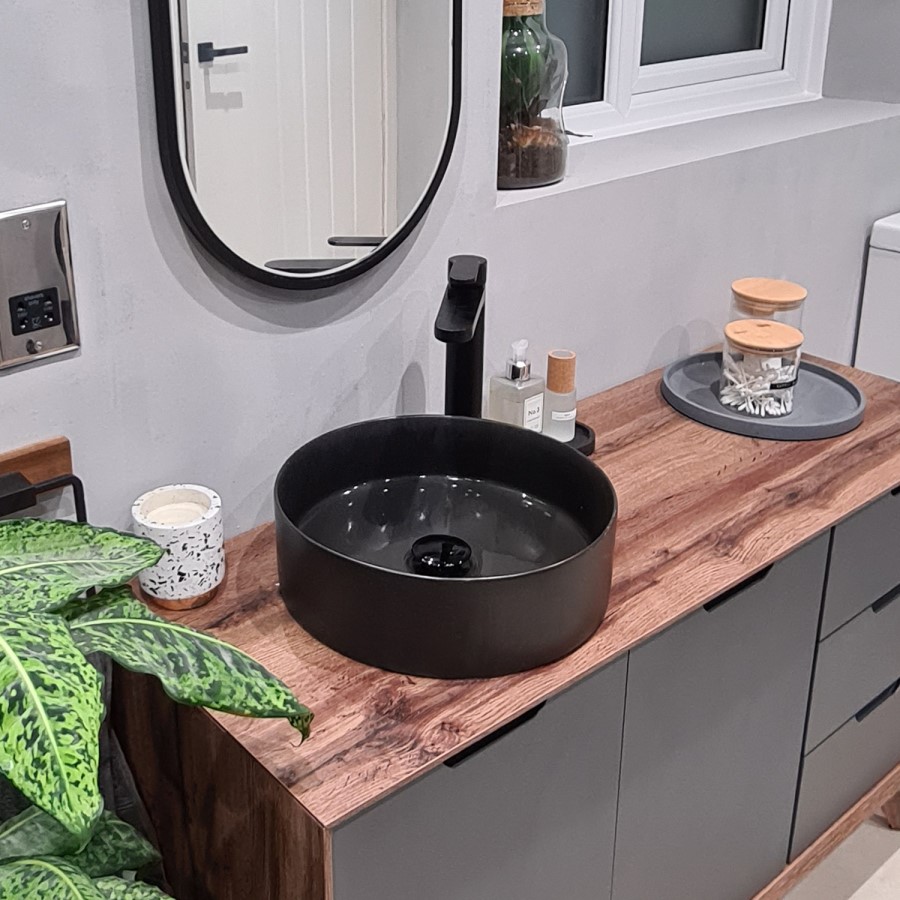 Tall Black Mono Basin Mixer Tap - Zorah