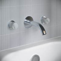 ONLY OPENED - Chrome Wall Mounted Bath Mixer Tap with Marble Handle - Lorano ONLY OPENED - Chrome Wall Mounted Bath Mixer Tap with Marble Handle - Lorano