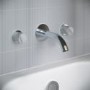ONLY OPENED - Chrome Wall Mounted Bath Mixer Tap with Marble Handle - Lorano