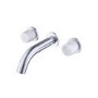 ONLY OPENED - Chrome Wall Mounted Bath Mixer Tap with Marble Handle - Lorano