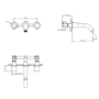 ONLY OPENED - Chrome Wall Mounted Bath Mixer Tap with Marble Handle - Lorano