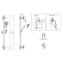 Brushed Brass Adjustable Height Slide Rail Kit with Hand Shower - Camden