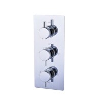 Chrome 3 Outlet Thermostatic Concealed Shower Valve with Triple Control - Chrome Chrome 3 Outlet Thermostatic Concealed Shower Valve with Triple Control - Chrome