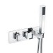 GRADE A1 - Cube Square Thermostatic Concealed Shower Valve with Handset - 1 Outlet