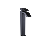 GRADE A2 - Tall Black Mono Basin Mixer Tap - Wave