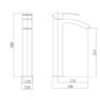 GRADE A2 - Tall Black Mono Basin Mixer Tap - Wave