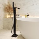 BeBa_27764 Black Freestanding Bath Shower Mixer Tap - Wave