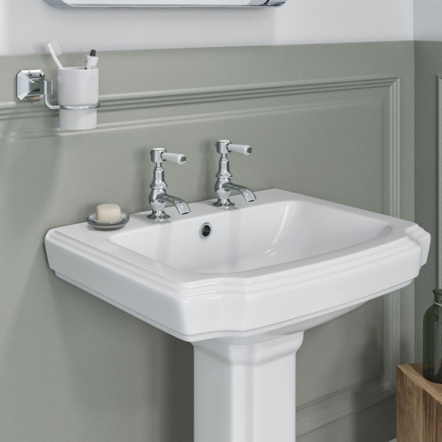 ONLY OPENED - Chrome Basin Pillar Taps - Helston