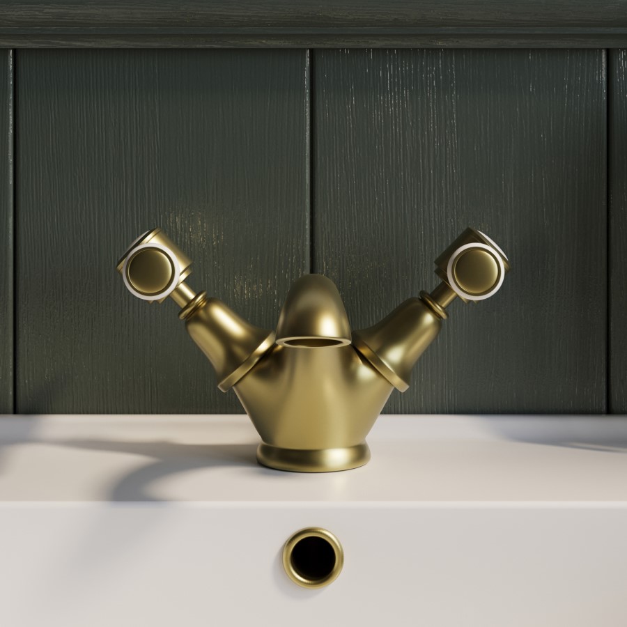 GRADE A1 - Gold Basin Mixer Tap - Helston