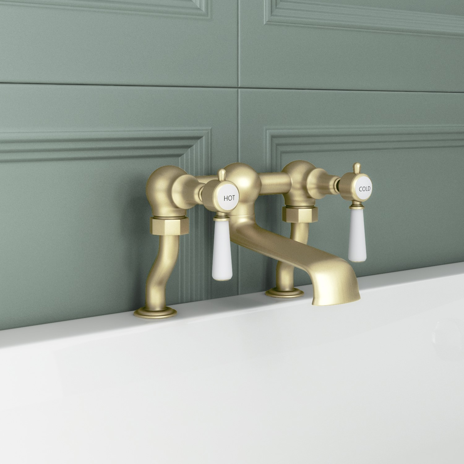 Helston BeBa_27778 Better Bathrooms Brushed Gold Stand Pipes 