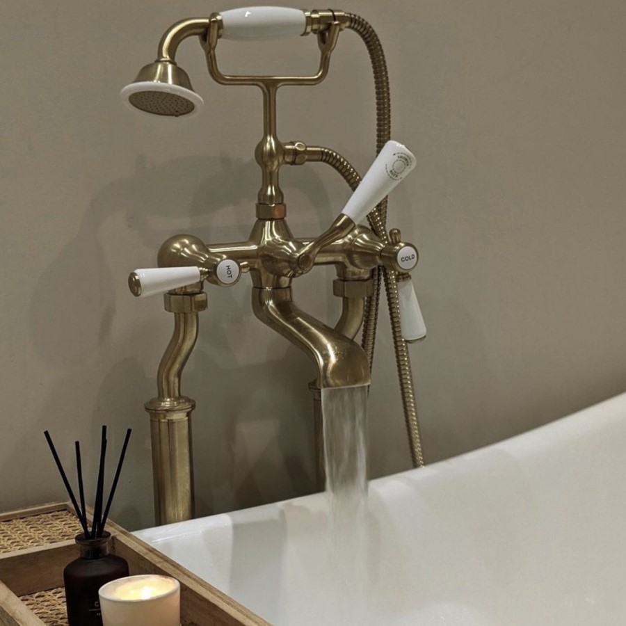 ONLY OPENED - Gold Bath Shower Mixer Tap - Helston