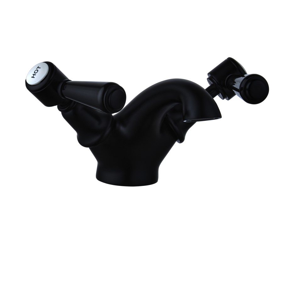 GRADE A2 - Black Basin Mixer Tap - Helston