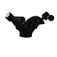 GRADE A2 - Black Basin Mixer Tap - Helston