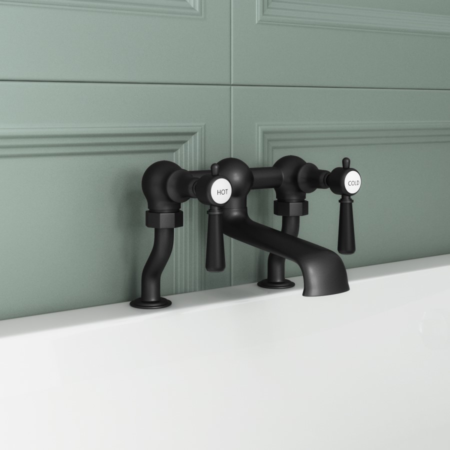 Black Bath Mixer Tap - Helston