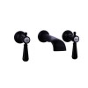 GRADE A1 - Black Wall Mounted Basin Mixer Tap - Helston