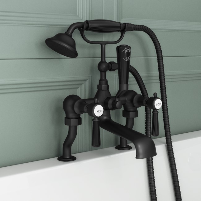 Black Bath Shower Mixer Tap - Helston
