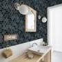 Teal and Gold Trellis Wallpaper - Contour Antibac