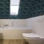 Teal and Gold Trellis Wallpaper - Contour Antibac