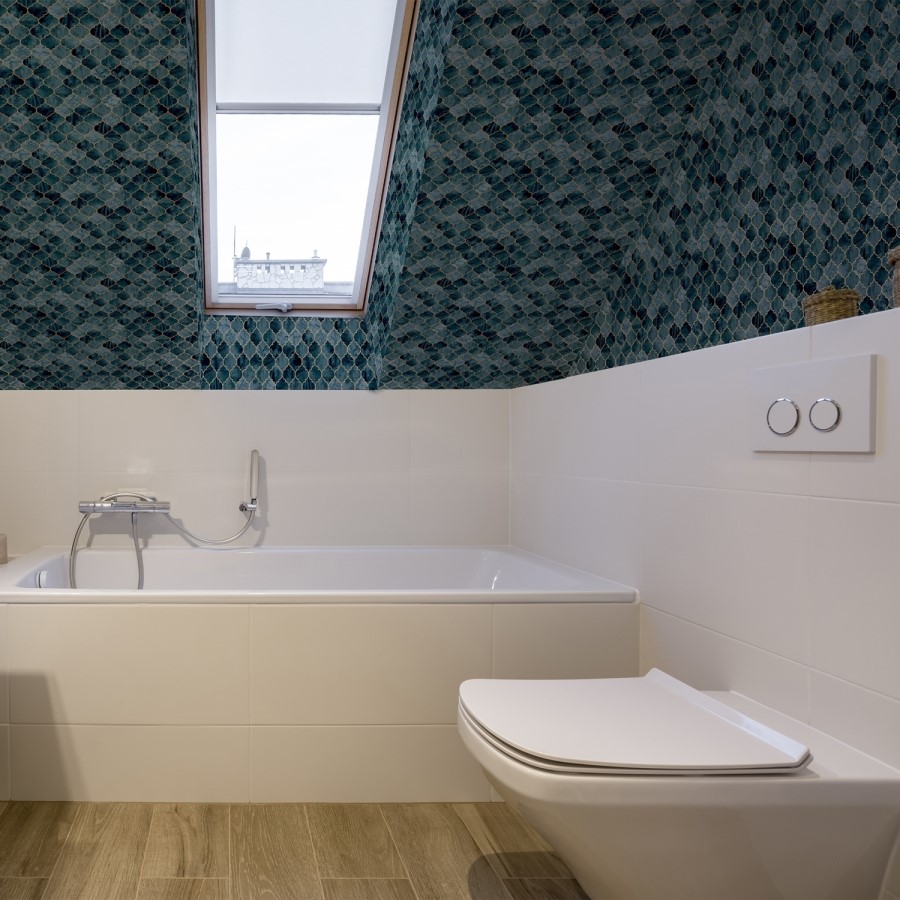 Teal and Gold Trellis Wallpaper - Contour Antibac