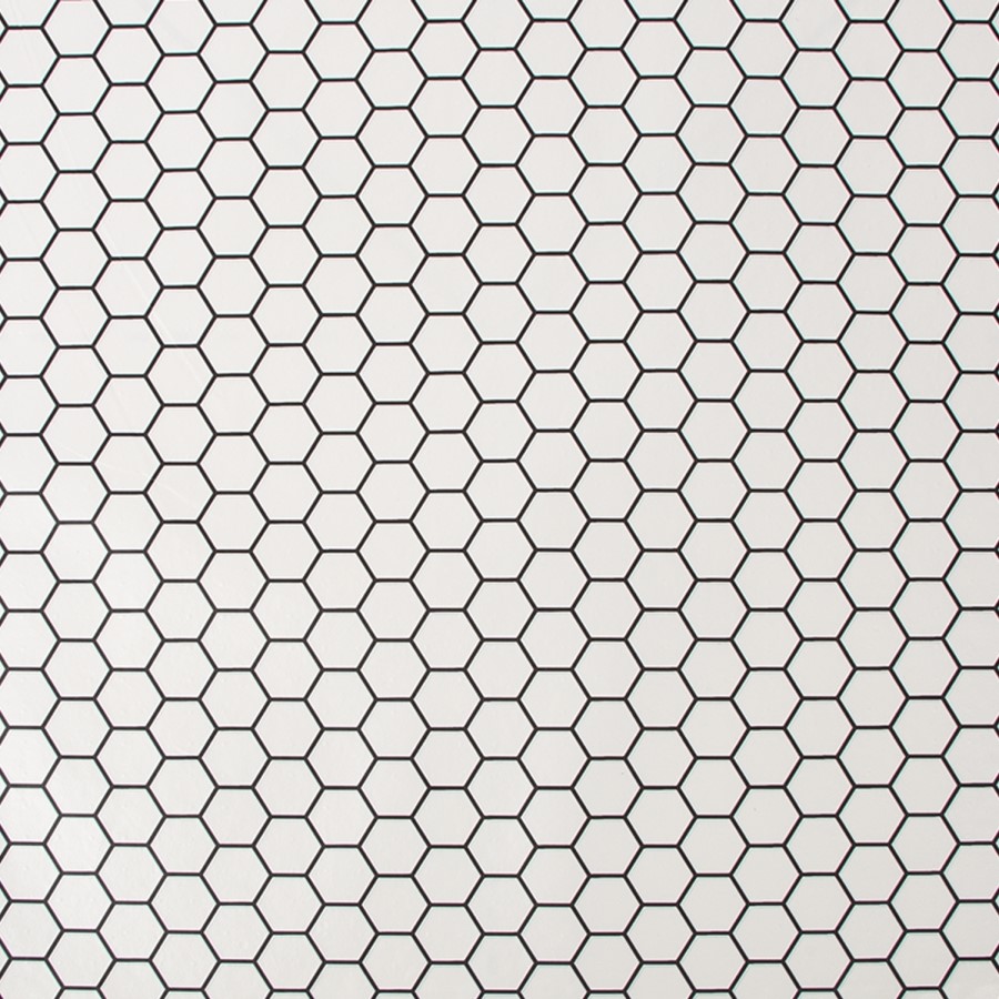White Hexagon Lattice Wallpaper - Contour Antibac
