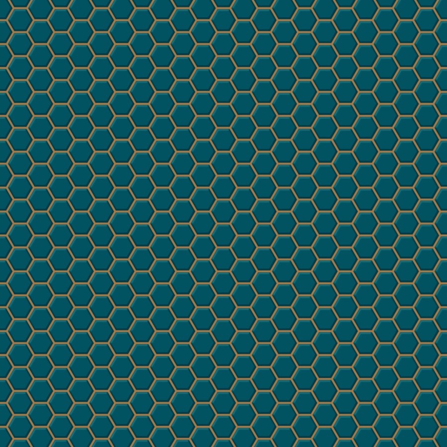 Teal Hexagon Lattice Wallpaper - Contour Antibac