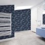 Navy & White Fish Wallpaper - Contour Antibac