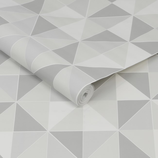 Geometric Grey Triangle Wallpaper - Contour Antibac